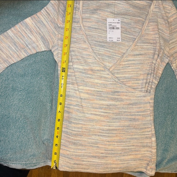 Madewell Space Dye Faux Wrap Top Color Soft Rainbow Size Medium NEW With Tags - Picture 3 of 7